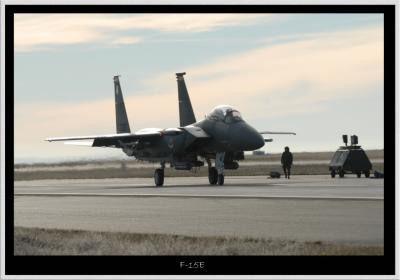F-15E Strike Eagle coming off traps