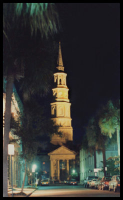 St Phillips Church at night