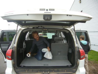 Cleaning the van for return to AVIS