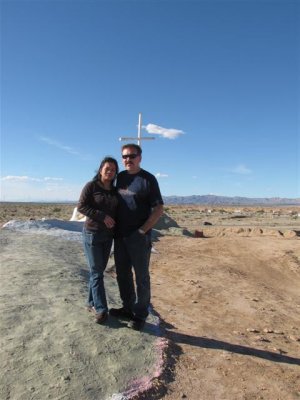 Dani and West on Salvation Mountain