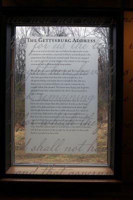 The Gettysburg Address etched in glass
