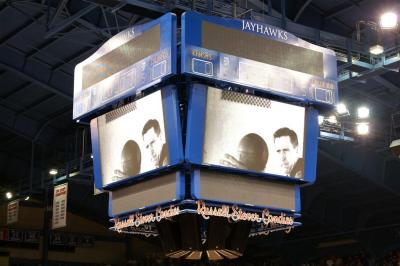 Video board during KU player intro