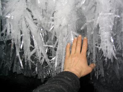 12-15 inch ceiling ice crystals deep in cave.JPG