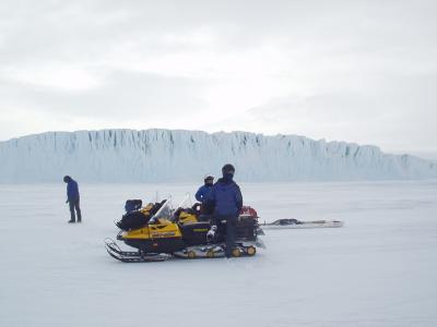 2- On sea ice in front of Barne Glacier.JPG