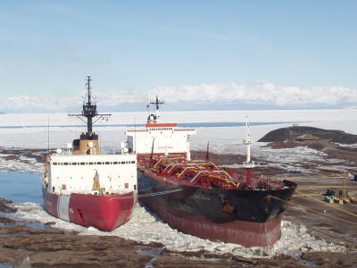 Coast Guard cutter and 'Gianella ', the fuel tanker annual refueling.JPG