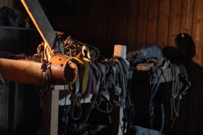 Pony tack inside Shackletons 1909 hut.JPG