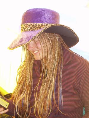 Principal Investigator Erin Pettit in costume hat.JPG