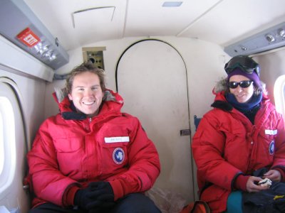 Joe and S on Twin Otter.JPG