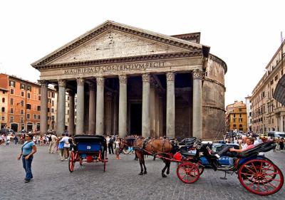 Pantheon with horses