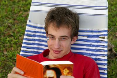 Ben reading in Vero Beach