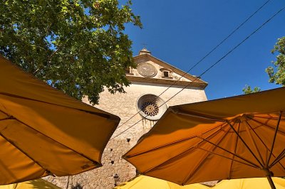 Valldemossa, Mallorca: Carthusian  monastery seen from caf