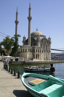 Ortaky mosque with boat