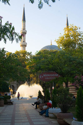 minarets with fountain