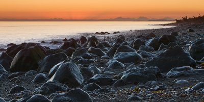 sunrise and boulders