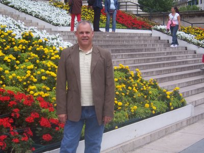 Dave on the steps of the Madeleine Church Paris