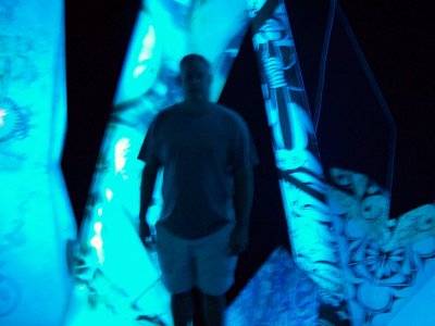 Dave with a crystal backdrop