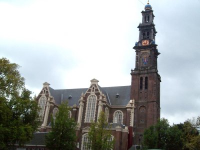Bell tower of the largest Protestant Church Amsterdam NL