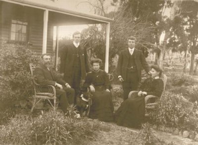 The Dawson family at Highbank. L -R Joseph, Katie and Emma McDonagh/Dawson. Standing Joseph R and Leslie K