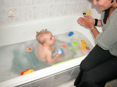 In the bath