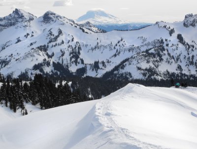 Looking at Mt. Adams from Rainier