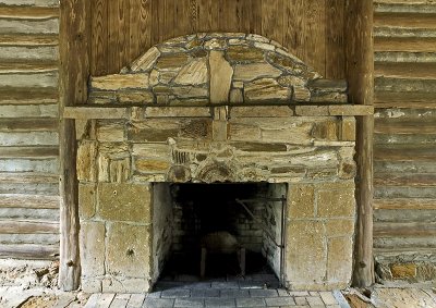 Eagle rock fireplace