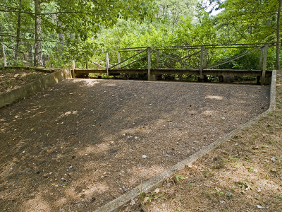 Walkway over the spillway