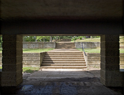 Looking out entrance