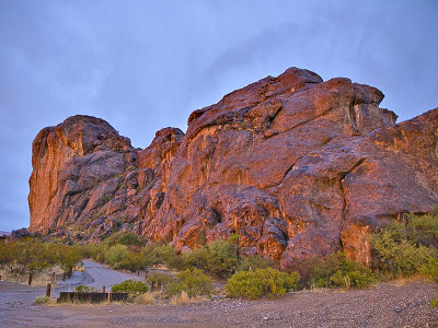 Redrock in red sunset