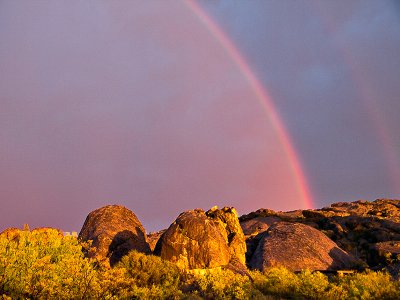 Rainbow over rocks 2