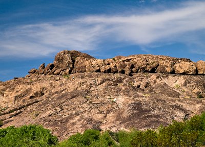 Small people on large rock