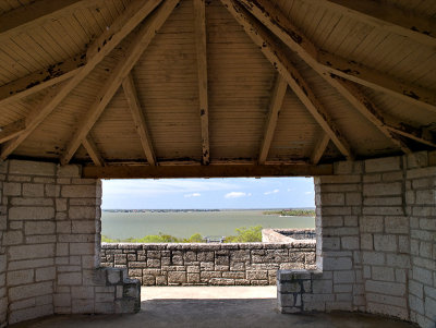 Observation tower interior and view west