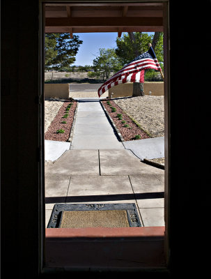 Looking out front entrance