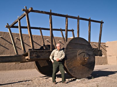 Large ox cart with Park Ranger