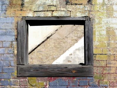 Window to old staircase