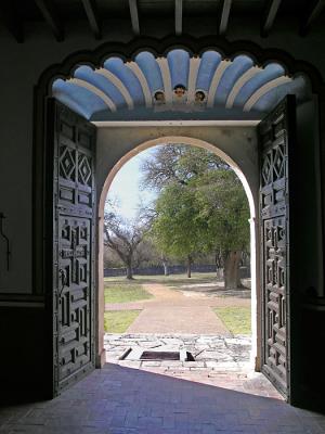 Looking out chapel entrance