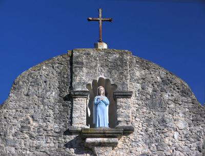 Our lady of Loreto sculpture, above entrance