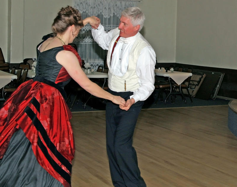 Swing.. Had to take off the tux jacket. Carrie and Me.