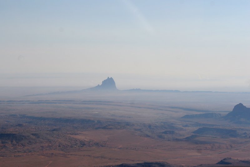 Shiprock through the haze
