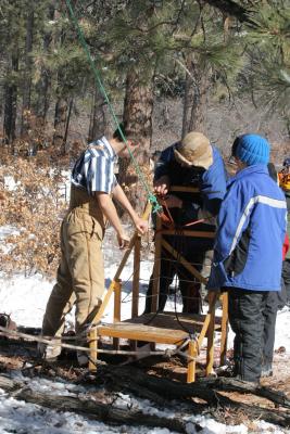 pulling the sled over the Cravas