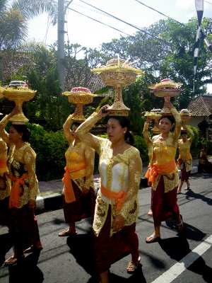 Procession to festival at the nearby temple