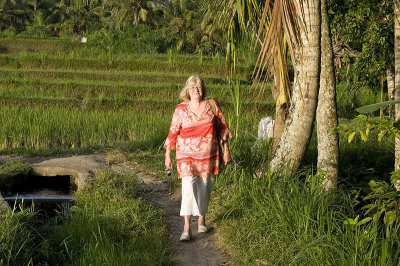 Walking through the rice fields