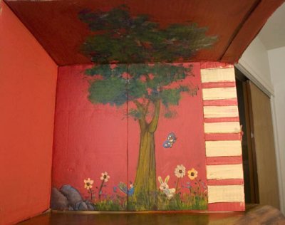 Layout on cardboard for kids playroom