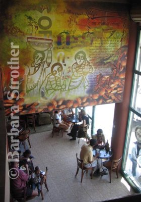 A popular Addis Ababa coffeehouse