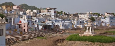 Pushkar with the dried up lake