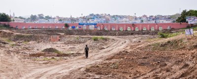 The bottom of the dried up lake