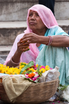 Selling flowers in front of the Jagdish Temple