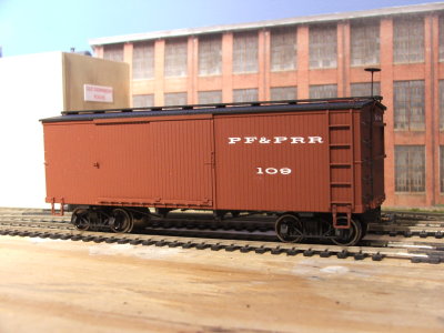 PF&P boxcar #109 by Bachmann custom decaled. Based on the prototype.
