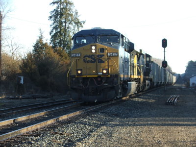 CSX 5417 leads a empty coal drag through Lindsay, VA