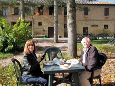 Maria and I at San Galgano - Tuscany