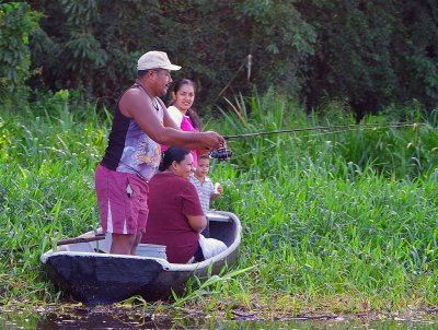 Family On Fishing, Tortuguero Channels